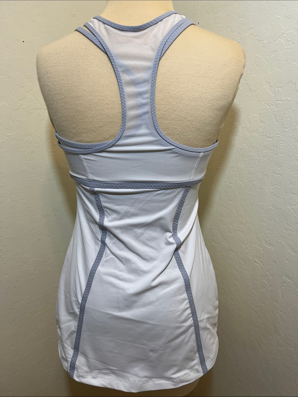 lululemon athletica White Tank Top with Gray Trim. - Picture 2 of 8